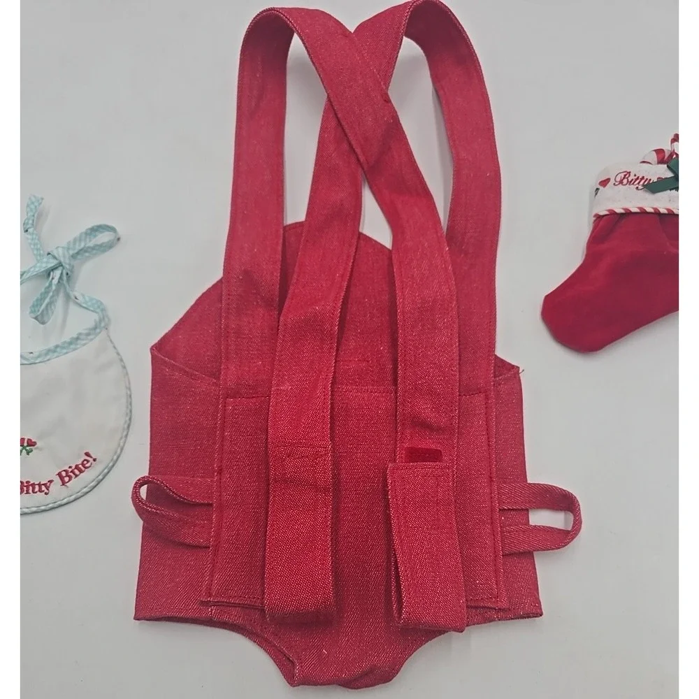 Pleasant Company American Girl retired Bitty Baby Red Denim Doll Carrier Lot‎